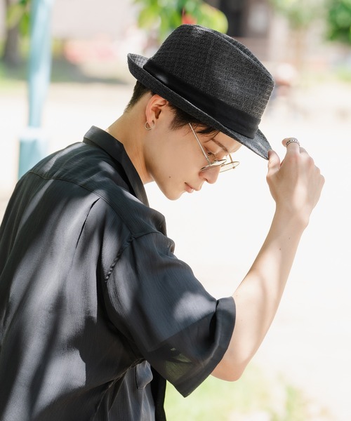 hatattack 中折れストローハット improves 帽子 ハット ペーパー素材 中折 ストローハット メンズ