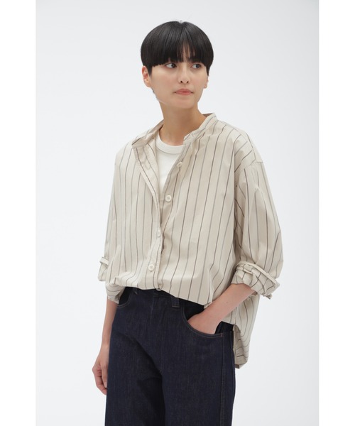 シャツ ブラウス WIDE STRIPE COTTON レディース