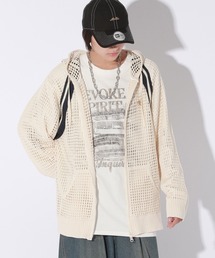Anui パーカー 「UNISEX/選べる着丈」メッシュフードZIPパーカー