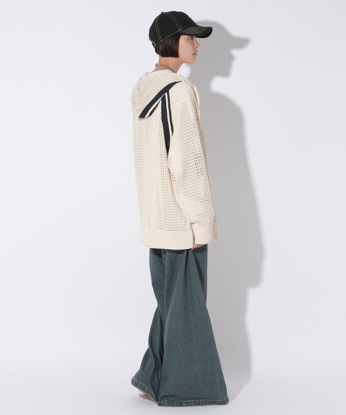 Anui パーカー 「UNISEX/選べる着丈」メッシュフードZIPパーカー