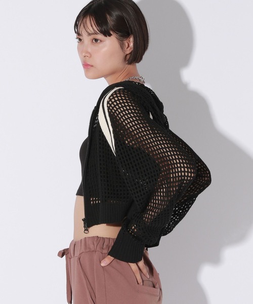 Anui パーカー 「UNISEX/選べる着丈」メッシュフードZIPパーカー