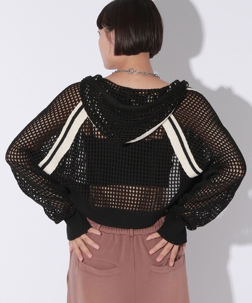 REFLEIM メッシュフードパーカー 黒(本日限定価格) Anui パーカー 「UNISEX/選べる着丈」メッシュフードZIPパーカー