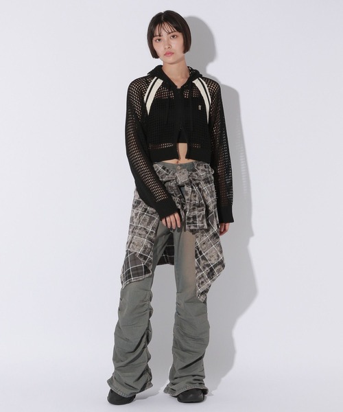 パーカー 「UNISEX/選べる着丈」メッシュフードZIPパーカー レディース メンズ Anui パーカー 「UNISEX/選べる着丈」メッシュフードZIPパーカー