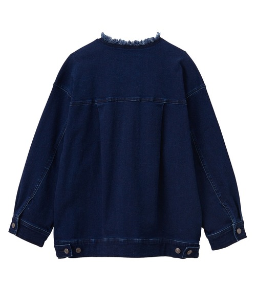 RANAN デニムジャケット gジャン ノーカラーデニムジャケット
