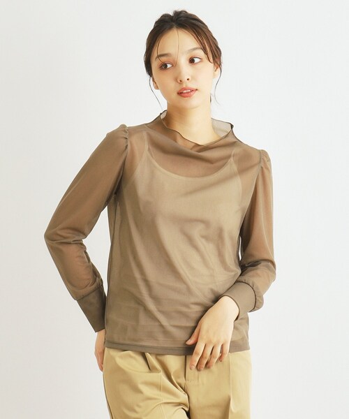 tシャツ 「シアー／洗える」シースルーカットソー レディース