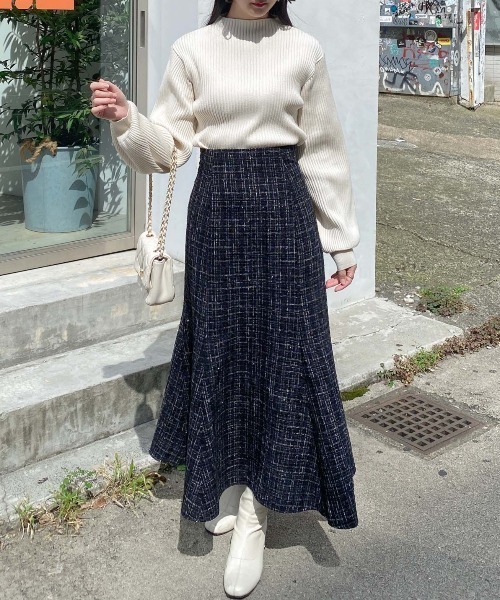 INGNI（イング） スカート BackレースUPツイードマーメイドスカート