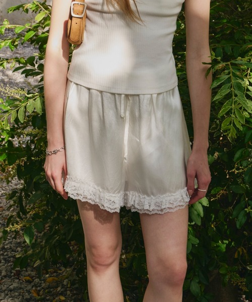 【GIUNON】ダブルレースサテンパンツ GIUNON（ジウノン）の「double lace satin pants / ダブルレース