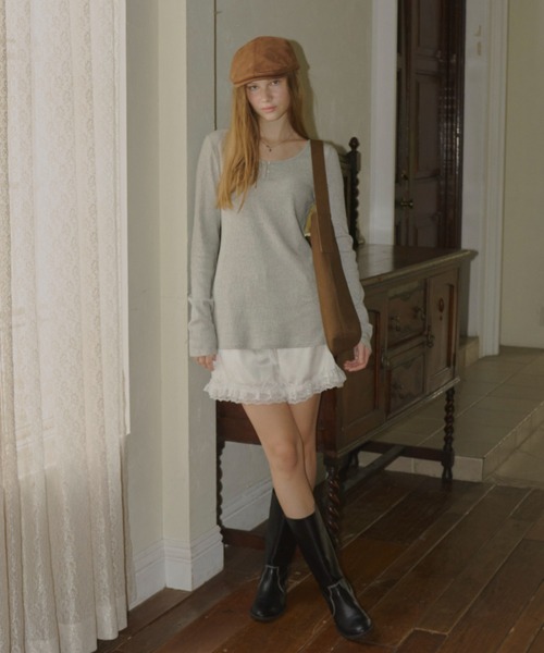 GIUNON パンツ double lace satin pants / ダブルレースサテン