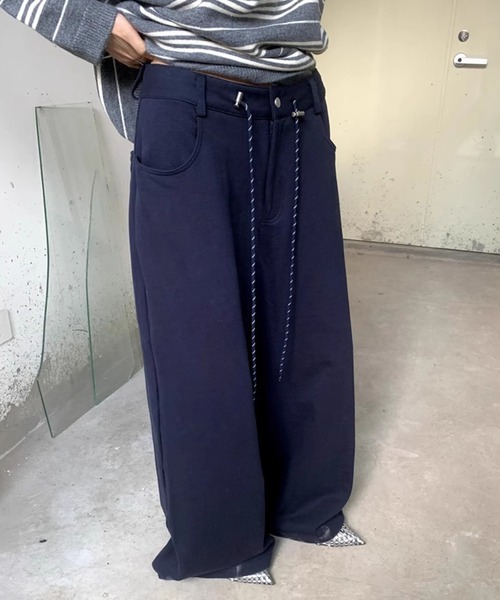 chuclla パンツ 「LONSLAN」ワイドレッグ スウェットパンツ 