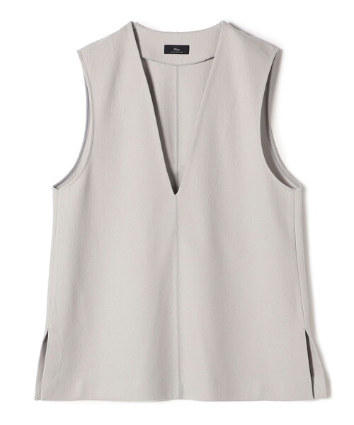 ベスト ジレ SHIPS Primary Navy Label:「手洗い可能」ウール ジャージー オーバー ベスト レディース