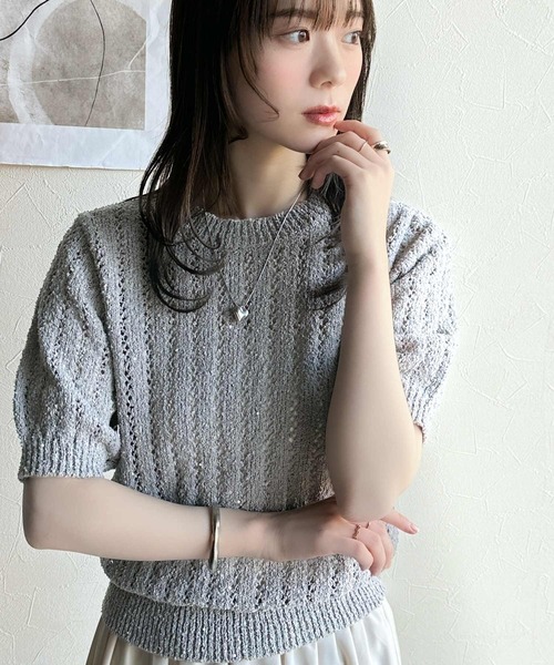 mily bilet ニット セーター 「mily bilet」キラキラ煌めく洗練