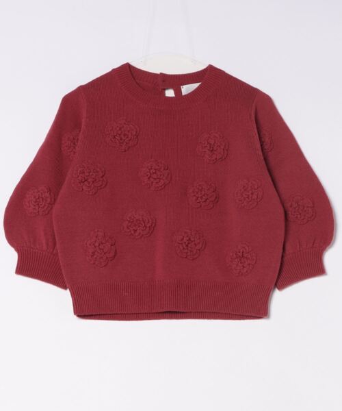 ニット セーター 「INGEBORG×VIVIANO」フラワーモチーフニットプルオーバー レディース