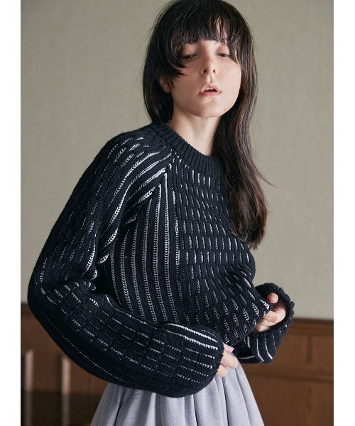 【50%OFF】畔ストライプショートニット　COEL　コエル　ニット　トップス COEL ニット セーター 畔ストライプショートニット レディース