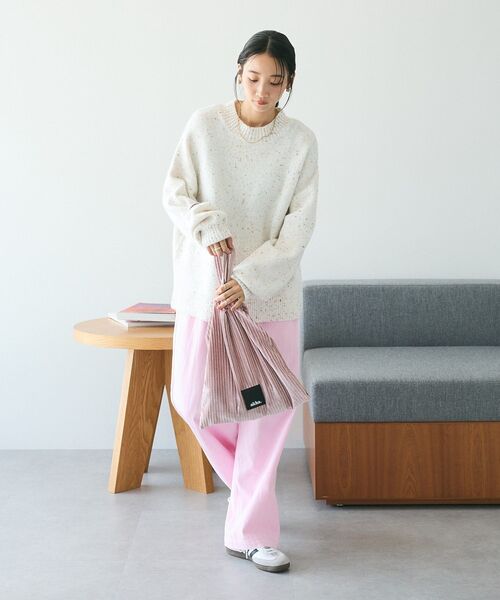 【激カワ！・即完売モデル！】BOTT スター柄　厚手　ニット　春　白×ピンク　L CRAFT STANDARD BOUTIQUE（クラフトスタンダードブティック） ニット