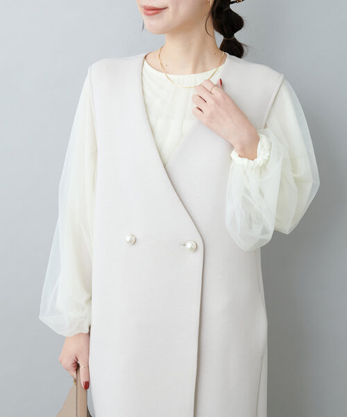 ブラウス シャツ チュールギャザートップス レディース natural couture ブラウス シャツ オケージョン対応可