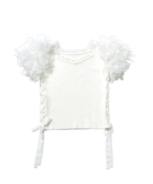 ニット セーター Fairy flower sleeve トップス レディース