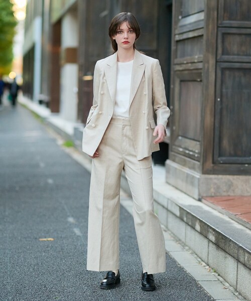 ドリステリア、リネンミックスダブルジャケット DRESSTERIOR ジャケット テーラードジャケット 「セットアップ