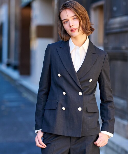 ドレステリア　テーラードジャケット　リネン　麻55% DRESSTERIOR ジャケット テーラードジャケット 「セットアップ