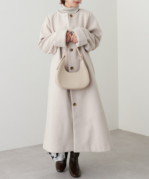 「natural couture」 ノーカラーコート X-SMALL ブラウン レディース_画像5