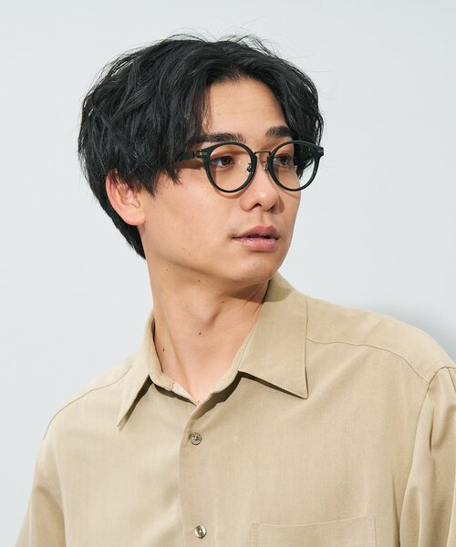 Zoff 伊達メガネ メガネ 眼鏡 ボストン型 メガネ｜レザー調