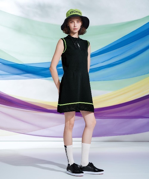 archivio（アルチビオ） ワンピース 「LADIES」部分メッシュノースリ