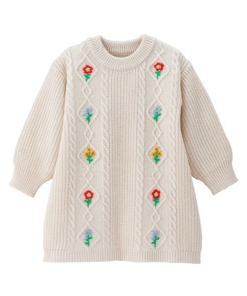 「combimini」 「KIDS」ニットワンピース 80 ネイビー キッズ_画像2