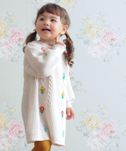 「combimini」 「KIDS」ニットワンピース 80 ネイビー キッズ_画像5