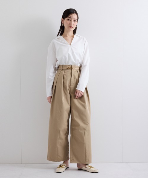 ketty（ケティ） ワイドパンツ チノパン ツイルタックカーブパンツ
