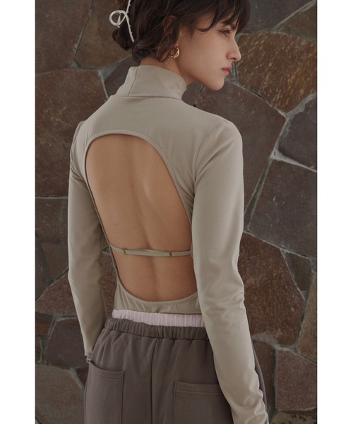 tシャツ Wellness High Neck Bodysuit /背中開きロンパース レディース