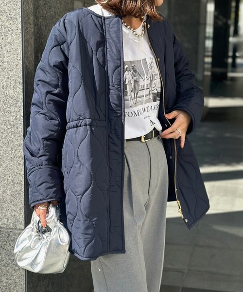 新品・未使用 タグ付きEmma Taylorキルティング ロングコート38 Emma Taylor（エマテイラー） コート 38 ブラック レディース