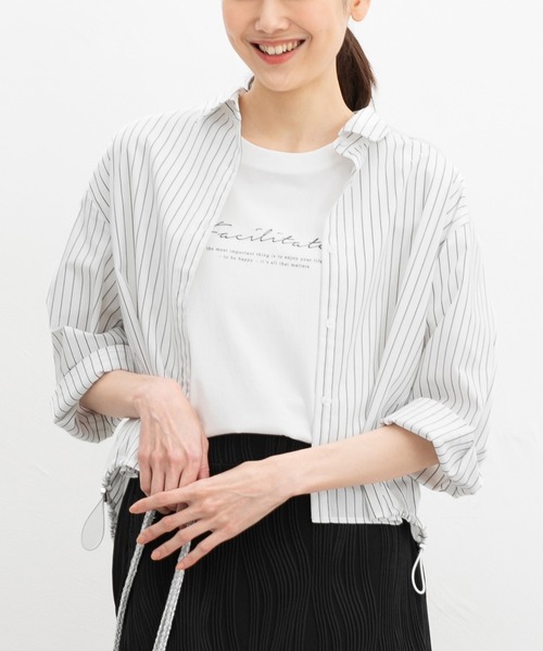 ブラウス シャツ 裾ドロストシャツ レディース メンズ notch.（ファッション） ブラウス シャツ 裾ドロストシャツ