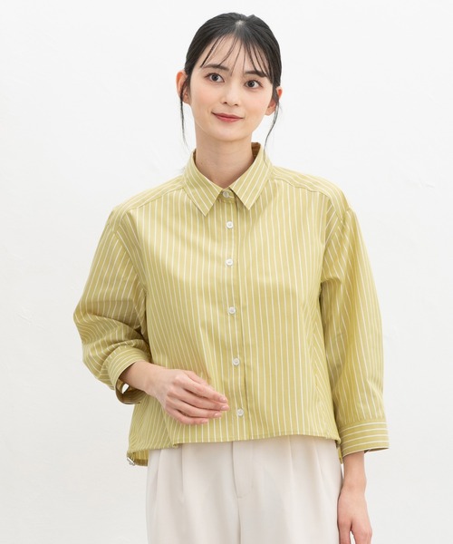 Honeys ブラウス シャツ 8分袖裾ドロストシャツ レディース