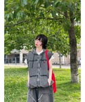 ベスト ジレ Fringe denim sle...の詳細画像3