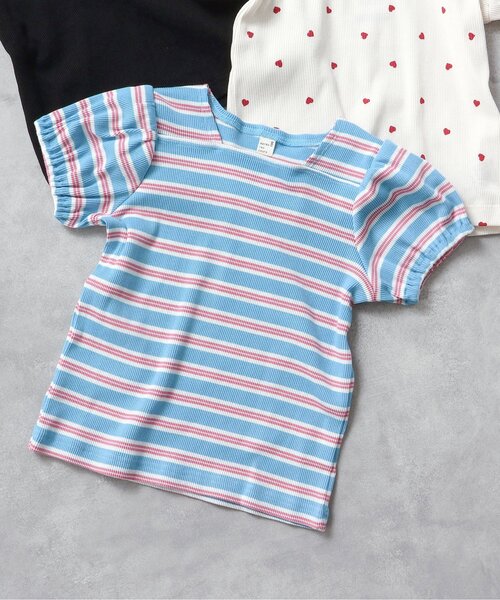 tシャツ 「WEB限定/ジュニア対応」スクエアネックパフスリーブ半袖Tシャツ キッズ 子供服 女の子 | apres les cours