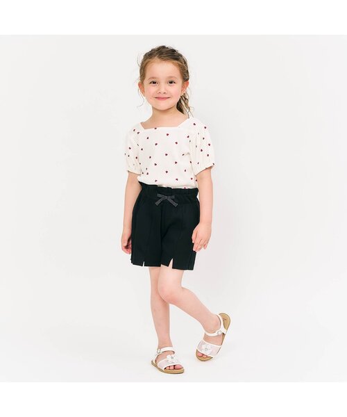 tシャツ 「WEB限定/ジュニア対応」スクエアネックパフスリーブ半袖Tシャツ キッズ 子供服 女の子 | apres les cours | 09