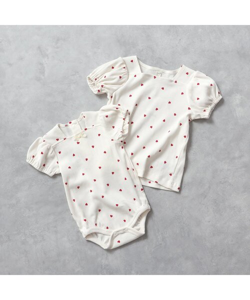 tシャツ 「WEB限定/ジュニア対応」スクエアネックパフスリーブ半袖Tシャツ キッズ 子供服 女の子 | apres les cours | 22
