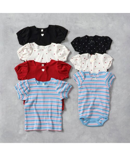 tシャツ 「WEB限定/ジュニア対応」スクエアネックパフスリーブ半袖Tシャツ キッズ 子供服 女の子 | apres les cours | 23