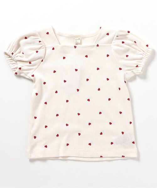 tシャツ 「WEB限定/ジュニア対応」スクエアネックパフスリーブ半袖Tシャツ キッズ 子供服 女の子 | apres les cours | 08