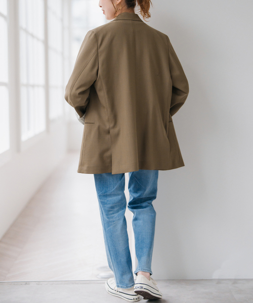 【新品】Spick &Span ダブルプレスジャケット（ベージュ） Spick & Span（スピックアンドスパン）の「ブッチャークロス