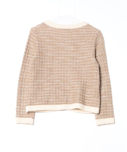 「d'un a dix」 刺繍ニットカーディガン 38 ベージュ レディース_画像2