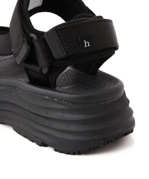 【TELICコラボ】リカバリースポーツサンダルブラック TELIC（テリック） 厚底 スポーツサンダル リカバリーサンダル