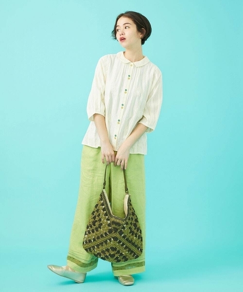 Jocomomola（ホコモモラ） パンツ ピコリネンワイドシルエットパンツ