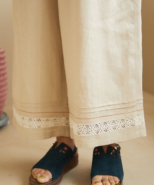 Jocomomola（ホコモモラ） パンツ ピコリネンワイドシルエットパンツ