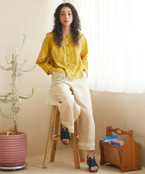 Jocomomola（ホコモモラ） パンツ ピコリネンワイドシルエットパンツ