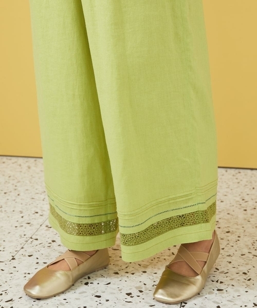 Jocomomola（ホコモモラ） パンツ ピコリネンワイドシルエットパンツ