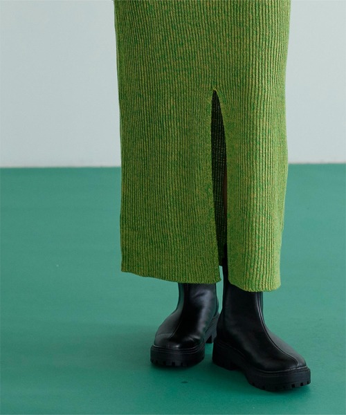 「miette」 ニットスカート M オレンジ レディース_画像4