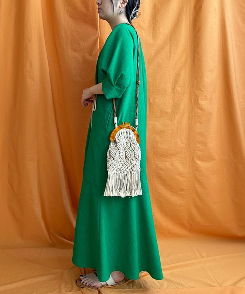 LHELBIE（レルビエ） ワンピース ロープベルトリネンライクワンピース