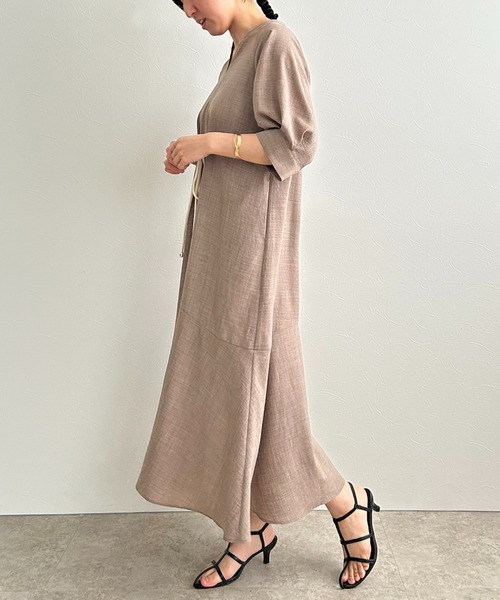 LHELBIE（レルビエ） ワンピース ロープベルトリネンライクワンピース