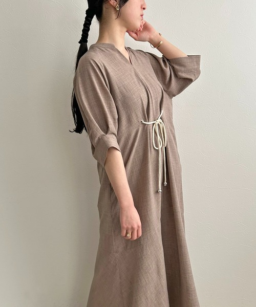 LHELBIE（レルビエ） ワンピース ロープベルトリネンライクワンピース
