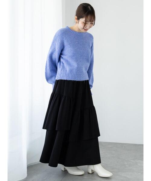 「Te chichi TERRASSE」 長袖ニット F ブルー レディース_画像2